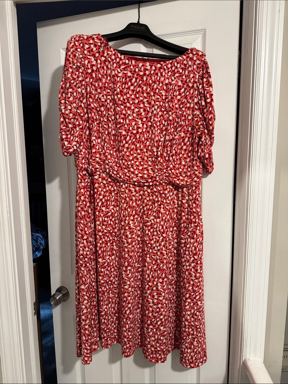Jessica Howard Red and White Printed Midi Dress